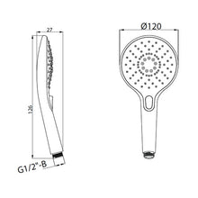 Load image into Gallery viewer, Cobra FHSHS1PS-0GT01 Pause Round Hand Shower Technical drawing