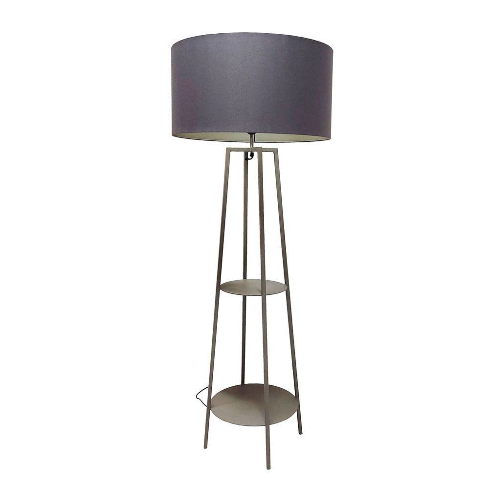 Hybrid Floor Lamp - Pebble with Grey Shade