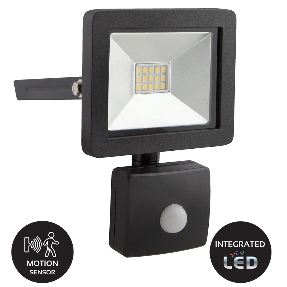 Eurolux LED Floodlight 10W With Sensor Black Livecopper