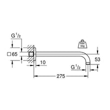 Load image into Gallery viewer, GROHE G-27488000 Rainshower® Square Shower Arm