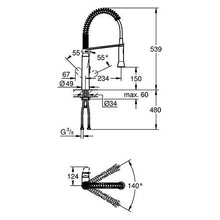 Load image into Gallery viewer, GROHE K7 Professional Sink Mixer with Spring Swivel Arm