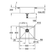 Load image into Gallery viewer, GROHE K700 Stainless Steel Single Bowl Undermount Sink