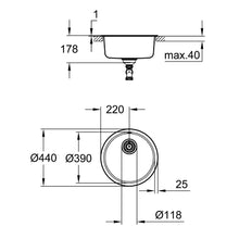Load image into Gallery viewer, GROHE K200 Round Stainless Steel Inset Prep Bowl