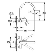 Load image into Gallery viewer, GROHE Concetto Wall Mount Sink Mixer