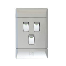 Load image into Gallery viewer, CBi PVC 3 Lever Light Switch 4 x 2