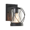 Bright Star Spiral Case Wall Light Lantern - Black