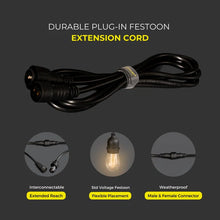 Load image into Gallery viewer, Litehouse Festoon Extension Cord 220-240V 2m - Black