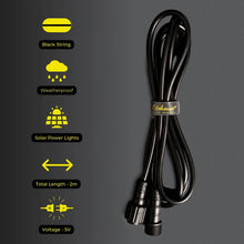 Load image into Gallery viewer, Litehouse Solar Festoon Extension Cord 5V 2m - Black