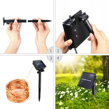 Load image into Gallery viewer, Litehouse Solar Copper Wire LED Fairy Lights 3000K