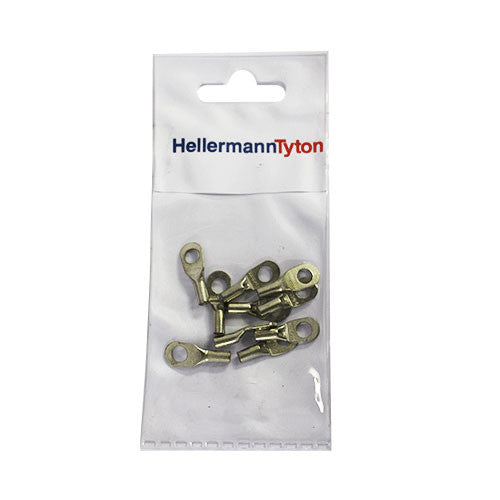 HellermannTyton Standard Cable Lugs HTB25 2.5mm Cable Size 5mm Stud - 10 Pack