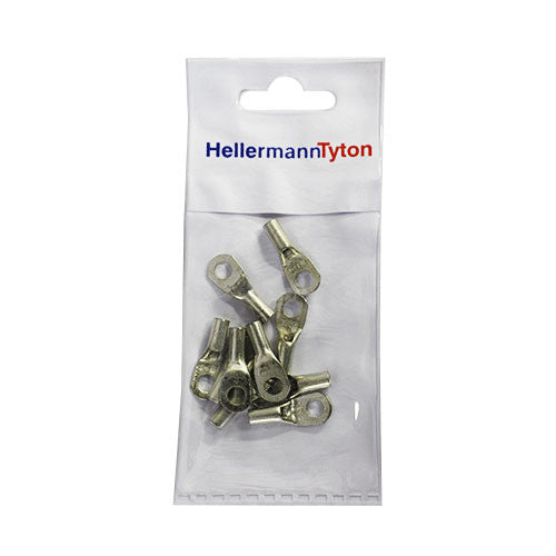 HellermannTyton Standard Cable Lugs HTB65 6mm Cable Size 5mm Stud - 10 Pack