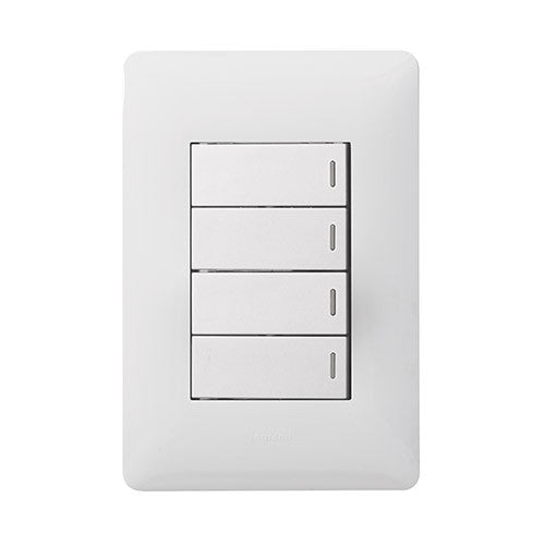 Legrand Ysalis 4 Lever 1-Way Light Switch 4 x 2 (PY424WHT Legrand Ysalis 4 Lever 1-Way Light Switch 4 x 2 (PY424WHT
