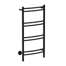 Load image into Gallery viewer, Bathroom Butler NAT08222-PTS-MBLK Natural 8 Bar Curved PTS Heated Towel Rail 500mm - Matt Black