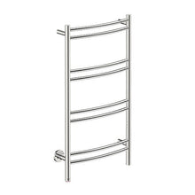 Load image into Gallery viewer, Bathroom Butler NAT08222-PTS-POLS Natural 8 Bar Curved PTS Heated Towel Rail 500mm - Polished Stainless Steel
