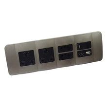 Load image into Gallery viewer, VETi 1 Omni Cluster USB + V-Slim + RSA Sockets & Switch - Black Modules
