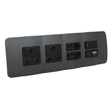Load image into Gallery viewer, VETi 1 Omni Cluster USB + V-Slim + RSA Sockets & Switch - Black Modules