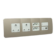 Load image into Gallery viewer, VETi 1 Omni Cluster USB + V-Slim + RSA Sockets & Switch - White Modules