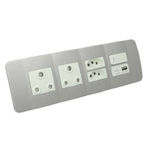 Load image into Gallery viewer, VETi 1 Omni Cluster USB + V-Slim + RSA Sockets & Switch - White Modules