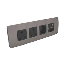 Load image into Gallery viewer, VETi 1 Omni Cluster USB + V-Slim + RSA & Schuko Socket - Black Modules
