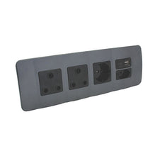 Load image into Gallery viewer, VETi 1 Omni Cluster USB + V-Slim + RSA & Schuko Socket - Black Modules