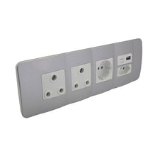 Load image into Gallery viewer, VETi 1 Omni Cluster USB + V-Slim + RSA & Schuko Socket - White Modules