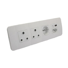 Load image into Gallery viewer, VETi 1 Omni Cluster USB + V-Slim + RSA & Schuko Socket - White Modules