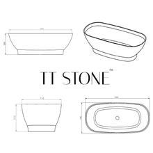 Load image into Gallery viewer, Two Tone Stone Ovale Freestanding Bath