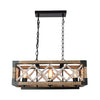 Bright Star Beaded Metal Chandelier - Wood