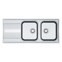 Load image into Gallery viewer, Franke Rapid RPX621 Stainless Steel Double Bowl Inset Sink 400x1160mm