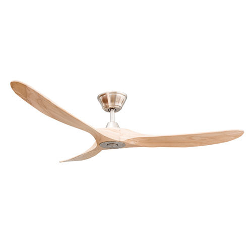Sirocco 3 Blade Ceiling Fan - Natural / Brushed Steel