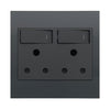 Schneider S3000 Double RSA Socket 4 x 4 - Black