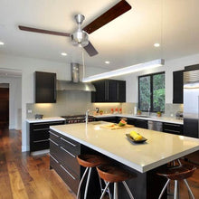 Load image into Gallery viewer, Solent Maxima 3 Blade Ceiling Fan 1400mm - Mahogany / Brushed Aluminium