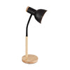 Bright Star Metal & Wood Table Light with Flexi Arm E14 40W - Black