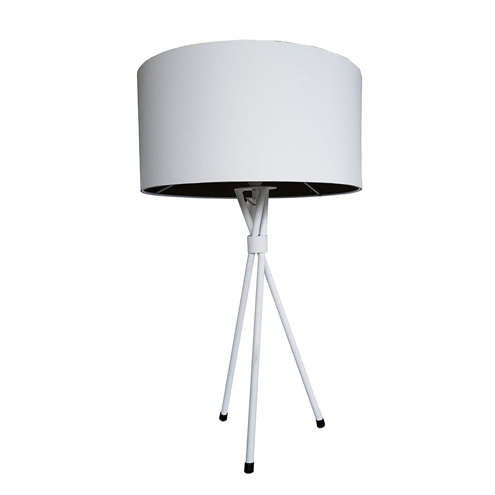 Tripod Sandpaper White Table Lamp