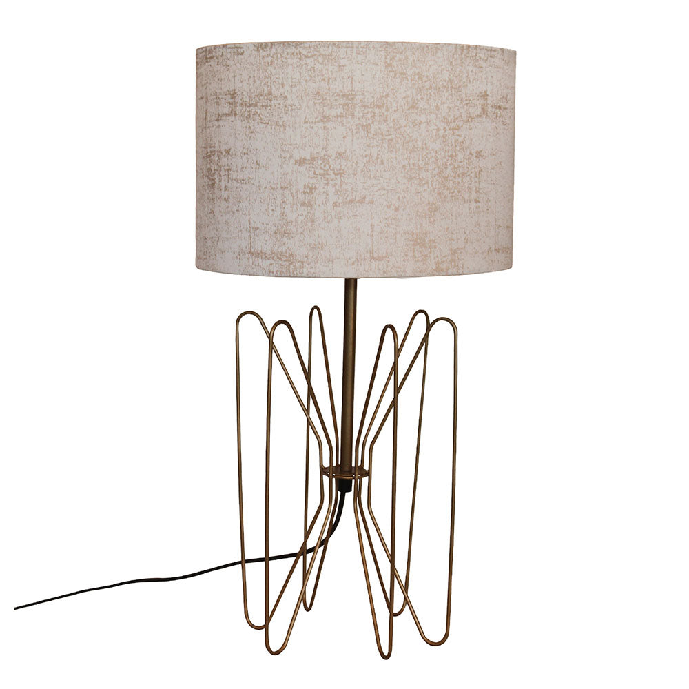 Spider Leg Shaped Table Lamp with Irridescence Oyster Shade