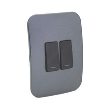 Load image into Gallery viewer, VETi 1 2 Lever 1-Way Light Switch 4x2 - Black Modules