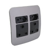 VETi 1 Double Combo Socket 4 x 4 - Black Modules