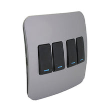 Load image into Gallery viewer, VETi 1 4 Lever 1-Way Light Switch with Locator 4x4 - Black Modules
