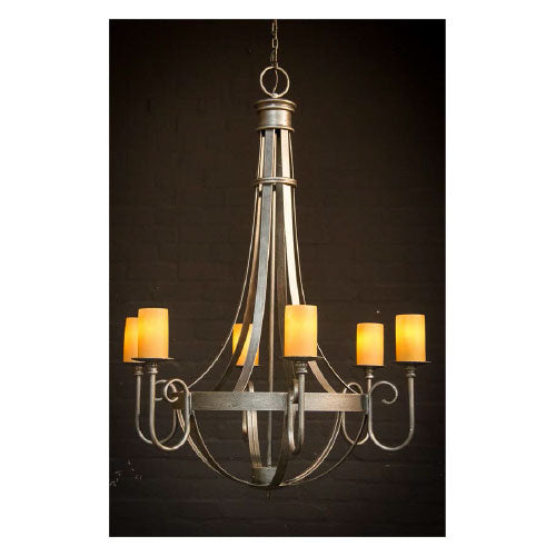 Ambiente Luce Barcelona 1 Tier 6 Arm with Candle Shade - Karoo