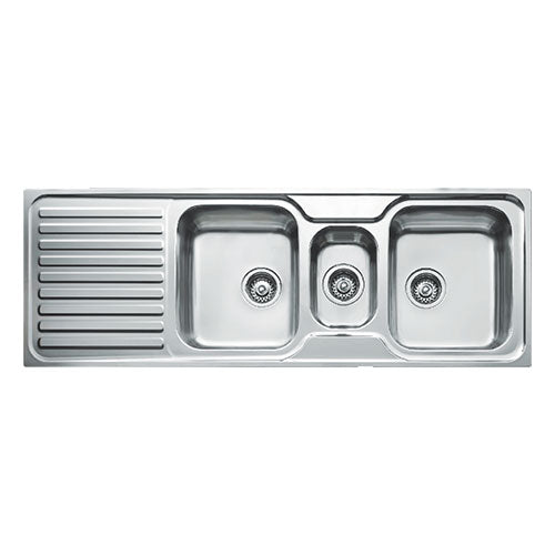Teka Classic Double Bowl Inset Sink with Tidy - Stainless Steel