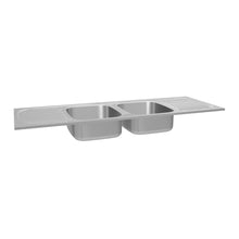Load 3D model into Gallery viewer, Franke Trendline 722 Stainless Steel Double Centre Bowl Overmount Sink 535x1500mm