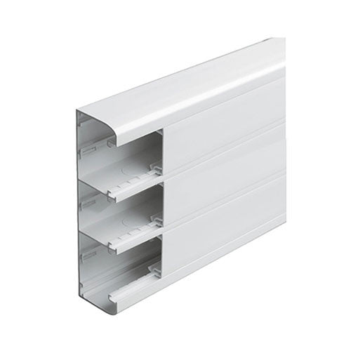 Legrand Triple Compartment Snap-On Trunking with Cover 2m - White