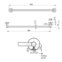 Load image into Gallery viewer, Cobra Seine Single Towel Rail 650mm - Brushed Gold
