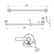 Load image into Gallery viewer, Cobra Seine Single Towel Rail 650mm - Brushed Gun Grey
