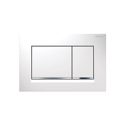 Geberit actuator plate omega30 for dual flush: Zwart / bright Chroom / Zwart