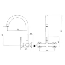 Load image into Gallery viewer, Franke Capella Wall Mounted Sink Mixer Tap - Stainless Steel
