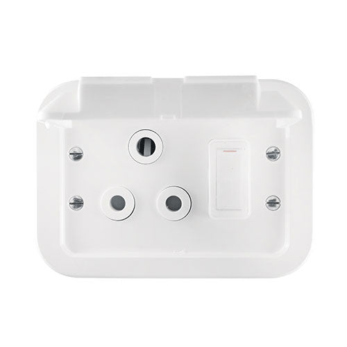 Crabtree Industrial Single RSA Weatherproof Socket 2 x 4 - Metal Surface Box