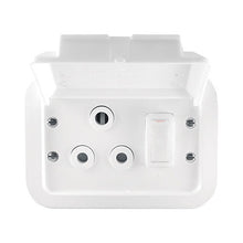 Load image into Gallery viewer, Crabtree Industrial Single RSA Weatherproof Socket 2 x 4 - Plastic Surface Box
