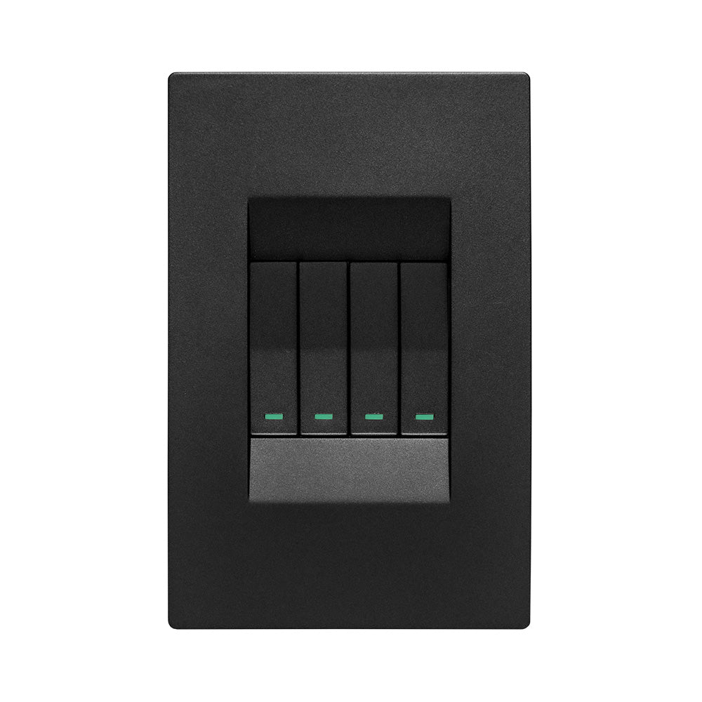Crabtree Topaz 4 Lever Light Switch 4 x 2 - Graphite