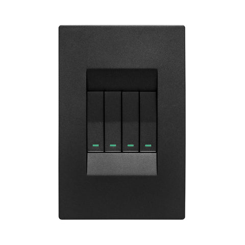 Crabtree Topaz 4 Lever Light Switch 4 x 2 - Graphite